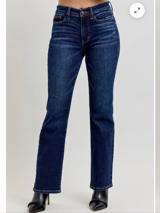 Judy Blue Denim - Judy Blue dark wash bootcut jeans subtle whiskering zip fly closure Size 7/28